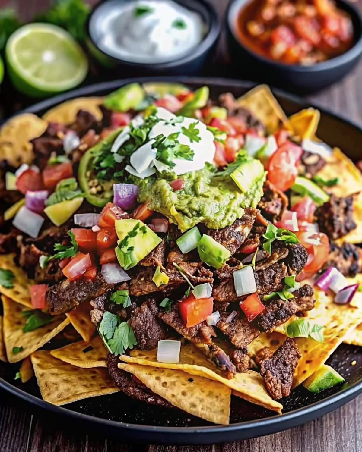 Minced Beef & Mushroom Nachos